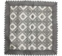 EUROSTYLE centrotavola copritavolo Art. Loggia tovaglia Striscia centrino da Tavolo con Applicazioni in Pizzo Macrame Tulle Sangallo Ricamato (Centrotavola Quadrato 85x85cm, Grigio Scuro)