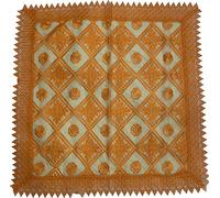 EUROSTYLE centrotavola copritavolo Art. Loggia tovaglia Striscia centrino da Tavolo con Applicazioni in Pizzo Macrame Tulle Sangallo Ricamato (Centrotavola Quadrato 85x85cm, Arancio)