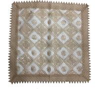EUROSTYLE centrotavola copritavolo Art. Loggia tovaglia Striscia centrino da Tavolo con Applicazioni in Pizzo Macrame Tulle Sangallo Ricamato (Centrotavola Quadrato 85x85cm, Beige Chiaro)