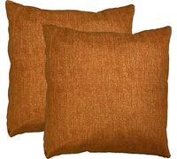 EUROSTYLE Coppia copricuscino Art. loneta Cuscino da Divano arredo Senza imbotittura con Zip richiudibile in Colore Tinta Unita Melange (copricuscino 60x60cm, Arancione)