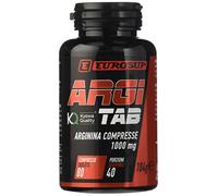 EUROSUP ARGI TAB - 80 compresse da 1000 mg - 100% arginina di origine vegetale da fermentazione - Qualità KYOWA QUALITY® - Massima purezza - Vegan