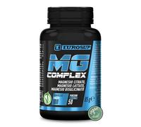 EUROSUP MG COMPLEX - Magnesio ad Alta Biodisponibilità da Citrato, Lattato e Bisglicinato | Energia, Funzione Muscolare e Sistema Nervoso | 100% Vegan | 100 compresse