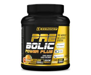 EUROSUP PRE BOLIC POWER - Pre Workout Completo in Polvere | Con Cluster Dextrin, Creapure, BCAA, EAA, Arginina e Citrullina Kyowa | Energia, Pump, Focus e Performance | Vegan | 640 g - Arancia Rossa