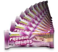 EUROSUP PROTEIN DELIGHT gusto Frutti Rossi - Box da 10 Barrette Proteiche - Proteine del Latte 25%, con vero Cioccolato - Crescita e Mantenimento Massa Muscolare, Alta Qualità Nutrizionale