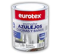 EUROTEX Vernice per piastrelle ad acqua con ottima aderenza senza primer - Disponibile in una varietà di colori - Lucido o satinato - Formato 750 ml (Sabbia Satinata)