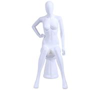 Eurotondisplay FC-66W - Manichino da vetrina, Senza Viso, con Braccia e Testa, da Donna, Colore: Bianco Opaco