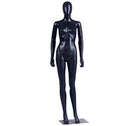 EurotonDisplay FC-7Black - Manichino astratto nero opaco con piastra metallica Egghead senza faccia