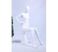 Eurotondisplay FC66-W - Manichino donna seduto, mobile, bianco opaco