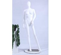 Eurotondisplay - Manichino donna da vetrina FC-4W, bianco opaco senza viso, braccia e testa manichino femminile