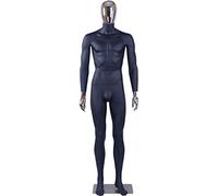 Eurotondisplay Mann, testa galvanica, mani in piedi, elegante, maschile (DM1-8D, nero, polietilene (PE), uomo: 190 cm, 47 cm, 99 cm, 80 cm, 98 cm; donna: 178 cm, 41 cm, 85 cm, 62 cm, 87 cm)