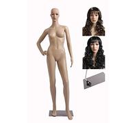 Eurotondisplay SF manichino femminile con due parrucche bellissima placca metallica color pelle