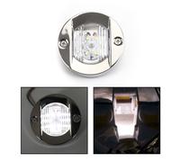 Eurowagens 6 LED 3" Luce Poppa Barca Marina Rotonda Bianco Chrome