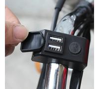Eurowagens Adattatore Caricatore Da Manubrio Moto USB Doppia Porta Nero