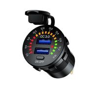 Eurowagens Caricatore Doppio USB Moto Waterproof Con Voltmeter Presa Universale