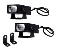 Eurowagens Faro Per Moto LED Doppio Colore Bianco Giallo Alluminio