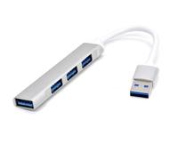 Eurowagens Hub USB-C 4 Porte Ultra Slim Splitter USB 3.0/2.0 Grigio Metallo