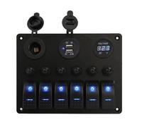 Eurowagens Interruttore 6 Gang Impermeabile Per Circuito LED Nautico