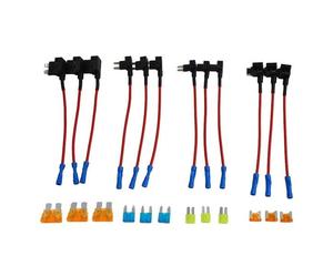 Eurowagens Kit 12 Pezzi Set Fusibili Circuito Per Auto Camion Barche Adattatori