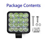 Eurowagens Mini 48W 16 LED Faro Di Lavoro Antinebbia IP67 12V / 24V Per Auto