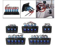 Eurowagens Pannello Interruttori ON-OFF 2/3/4/5/6 Vie Con LED Blu/Verde/Rosso