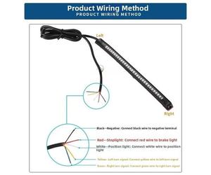 Eurowagens Striscia Luce Posteriore Moto 32 LED Freno Indicatori PVC Flessibile