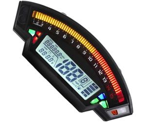 Eurowagens Tachimetro LCD Universale 12V Per Moto 6 Rapporti 14000 RPM Contagiri