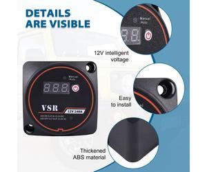 Eurowagens VSR 12V 140A Split Con Sensore Tensione Per Relè Display Digitale