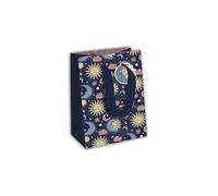 Eurowrap 33865-3C - Un lot de 6 Sacs Cadeaux Excellia- Format Moyen - 21,5x10,2x25,3cm - 210g - Motif : Astral- Idéal pour : Livre, Jeu, Petits cadeaux