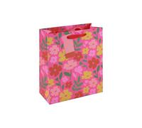 Eurowrap 37043-3C - Floral néon, sac moyen 21,5x10,2x25,3 cm - Paq de 6