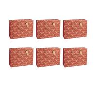 Eurowrap - X-28233-6Cpack - Pack 6 sacchetti regalo Natale 37,3x11,8x27,5cm