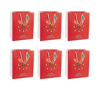 Eurowrap - X-29502-2Cpack - Pack 6 sacchetti regalo Natale 26,5x14x33cm