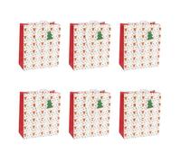 Eurowrap - X-29505-3Cpack - Pack 6 sacchetti regalo Natale 21,5x10,2x25,3cm