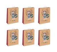 Eurowrap - X-29550-0Cpack - Pack 6 sacchetti regalo Natale Animali buffi
