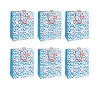Eurowrap - X-30915-2Cpack - Pack 6 sacchetti regalo Natale 26,5x14x33cm