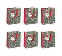 Eurowrap - X-32793-3Cpack - Pack 6 sacchetti regalo Natale 21,5x10,2x25,3cm