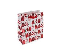 Eurowrap X-34139-3C - Un lot de 12 Sacs Cadeaux Excellia- Format Moyen - 21,5x10,2x25,3cm - 210g - Motif : Hohoho rouges et blancs, enfants - Idéal pour : Livre, Jeu, Petits cadeaux