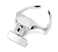 EUROXANTY® - Lente d'ingrandimento con luce LED con cinque lenti intercambiabili 1.0 x 1.5 x 2.0 x 2.5 x 3.5X Testa regolabile