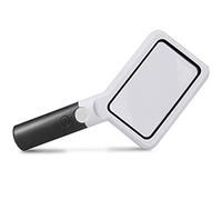 EUROXANTY Lente d'ingrandimento portatile con luce LED COB | Ingrandimento 2X 20X | Lente acrilica | Lente d'ingrandimento rettangolare