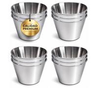 EUROXANTY® | Set di 12 | Mini Stampi per Budini, Pudding, Muffing | Acciaio Inox | Stampi robusti Ideali per Fare Dolci e salati | Stampo per budino | Stampo di flanera | (Ø 8 cm)