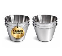 EUROXANTY® | Set di 6 | Mini Stampi per Budini, Pudding, Muffing | Acciaio Inox | Stampi robusti Ideali per Fare Dolci e salati | Stampo per budino | Ø8 cm | Stampo di flanera
