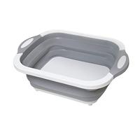 EUROXANTY Tavolo pieghevole 3 in 1 | Tagliere | Scolapiatti con drenaggio | Cestino per alimenti | Multifunzione | 14 x 40 x 30 cm | 3 posizioni |