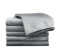 EURSPEUNG Panno per Vetri, 6 Pezzi Panni Microfibra 40x40 cm, Panni Vetri Senza Aloni in Fibra di Carbonio, Panno Microfibra Lucidante Anti Pelucchi per Finestre, Auto, Specchi, Cucina (Grigio)