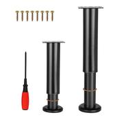EURXLQ 2 Piedini per Mobili,Piedini Regolabili per Mobili,Gambe per Mobili con Gommini Antiscivolo,Gambe Tavolo,Piedi per Mobili,letto,Divano(Inclusi Viti e Cacciavite) (Nero, 18-30 cm)