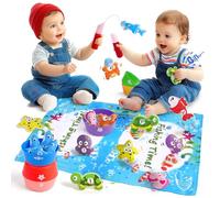 EURYUNG Giochi Montessori Bambini 1 Anno - Gioco Pesca Bambini in Tessuto Morbido per Imparare a Contare, Ordinare i Colori, Riconoscere Le Forme | Regali Bambini 1 2 Anni, Giochi Educativi 1 2 Anni