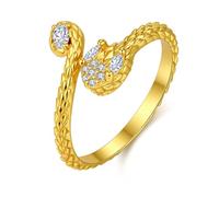 Eusense Anello Serpente Regolabile con Stile Gotico e Vintage, Portafortuna per Uomini e Donne Regalo per Ragazzi con Scatola Regalo