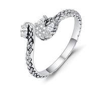 Eusense Anello Serpente Uomo Anelli Regolabili a Misura Aperta Anello a Serpente Gioielli Regali per Uomini, Donna e Padre con Confezione Regalo
