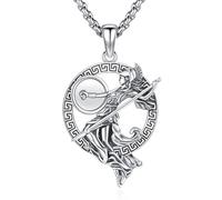 Eusense Athena Collana per donne e uomini in argento Sterling 925 gioielli mitologia romana dea guerriera Minerva ciondolo greco regalo per lui compleanno anniversario amante donna maschio