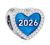 Eusense Charm Cuore Blu Edizione 2026 per Braccialetti Pandora Pandora Charm con Cuori Regalo di San Valentino o Compleanno per Lei e Lui