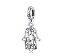 Eusense Charm Fatima della Mano di Hamsa Bead Argento Sterling 925 Portafortuna Fit Pandora Braccialetto Europeo