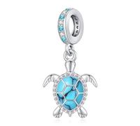 Eusense Charm Tartaruga Marina Compatibile con braccialetti europei Pandora Bijou con Simbolo Portafortuna per Bracciali Charm Regalo per Lei, Lui e Ragazzi